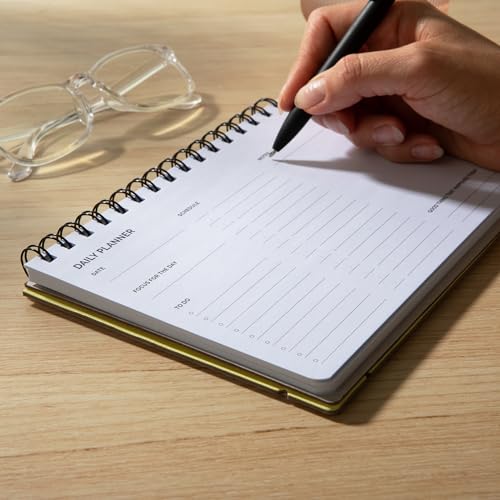 Two Tumbleweeds Undated Daily Planner Notebook – Spiral Bound A5 (5.75" x 8.5"), 60 Pages, Yellow Cover | Simple Organizer for Work, School & Personal Goals - Image 5