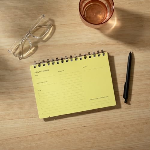 Two Tumbleweeds Undated Daily Planner Notebook – Spiral Bound A5 (5.75" x 8.5"), 60 Pages, Yellow Cover | Simple Organizer for Work, School & Personal Goals - Image 4