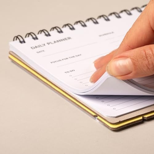 Two Tumbleweeds Undated Daily Planner Notebook – Spiral Bound A5 (5.75" x 8.5"), 60 Pages, Yellow Cover | Simple Organizer for Work, School & Personal Goals - Image 3