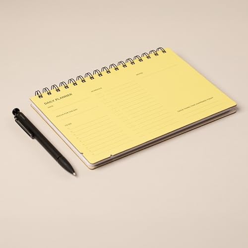 Two Tumbleweeds Undated Daily Planner Notebook – Spiral Bound A5 (5.75" x 8.5"), 60 Pages, Yellow Cover | Simple Organizer for Work, School & Personal Goals - Image 2