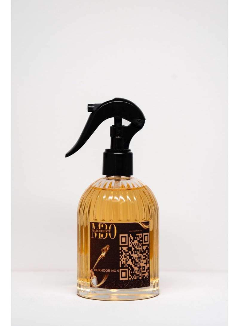 March Thirty Bukhoor No.9 Room Spray – Arabic Oud Air Freshener – Long Lasting Home Fragrance 250ml