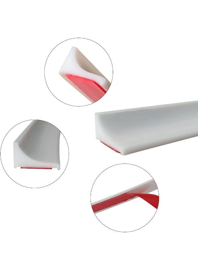 Zhuohai 40 Inches Water Barrier For Sink, Shower Threshold Water Dam Barrier, Silicone Water-Blocking Self-Adhesive Shower Splash Guards For Bathtub Sink, Bathroom, Countertop  - Image 4