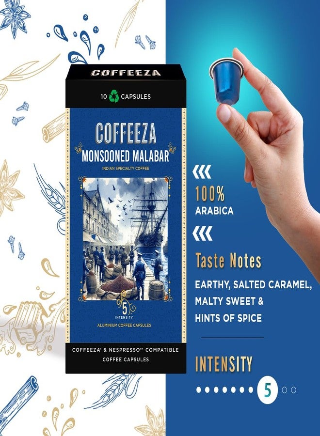 Coffeeza Mysore Nuggets & Monsooned Malabar Indian Single-Estate Specialty Coffee Variety Pack - 100% Arabica Coffee | Box of 2 (20 Coffee Pods) - Image 2