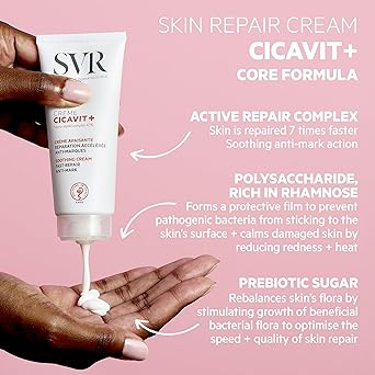 SVR SVR CICAVIT Scar Cream for Damaged Skin Wound Healing Barrier Cream For Adults Nappy Rash Chicken Pox Burns 8hr Protection Water Resistant All Ages 100ml - Image 3