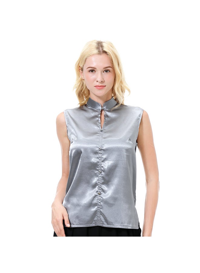 Spot  Ladies Fashion Sleeveless Silk Blouse Shirt, Cs509