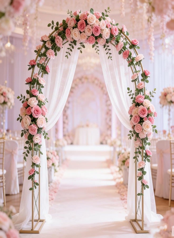 Antspirit 10 Pack Artificial Rose Vine Fake Flower Garland Fake Rose Hanging Vine Artificial Flowers for for Wedding Party Background Arch Garden Background Decoration Total 82 Ft (10, Pink) - Image 2