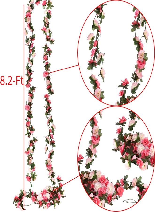 Antspirit 10 Pack Artificial Rose Vine Fake Flower Garland Fake Rose Hanging Vine Artificial Flowers for for Wedding Party Background Arch Garden Background Decoration Total 82 Ft (10, Pink) - Image 4