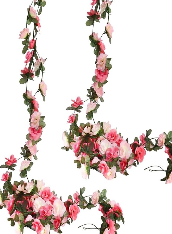 Antspirit 10 Pack Artificial Rose Vine Fake Flower Garland Fake Rose Hanging Vine Artificial Flowers for for Wedding Party Background Arch Garden Background Decoration Total 82 Ft (10, Pink) - Image 3