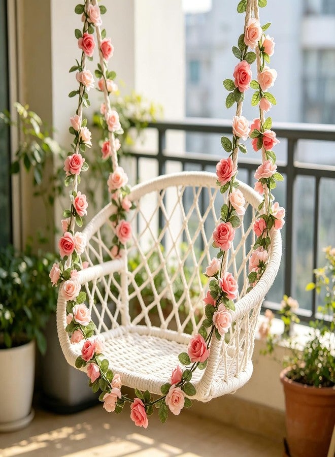 Antspirit 10 Pack Artificial Rose Vine Fake Flower Garland Fake Rose Hanging Vine Artificial Flowers for for Wedding Party Background Arch Garden Background Decoration Total 82 Ft (10, Pink) - Image 5