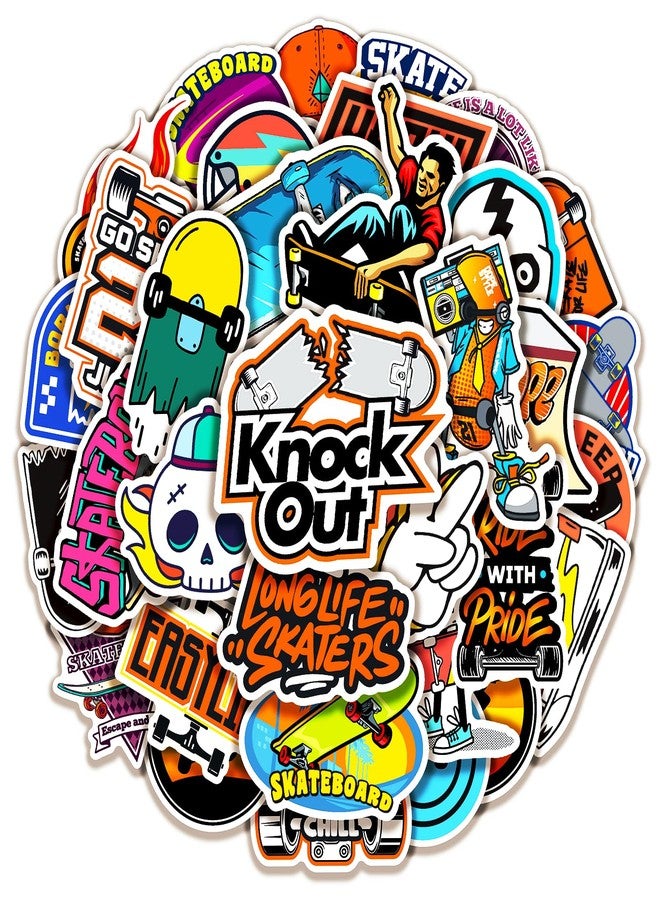 Cleverplay 100 Pack Skateboard Stickers, Skateboard Party Favors, Birthday Decorations - Image 1