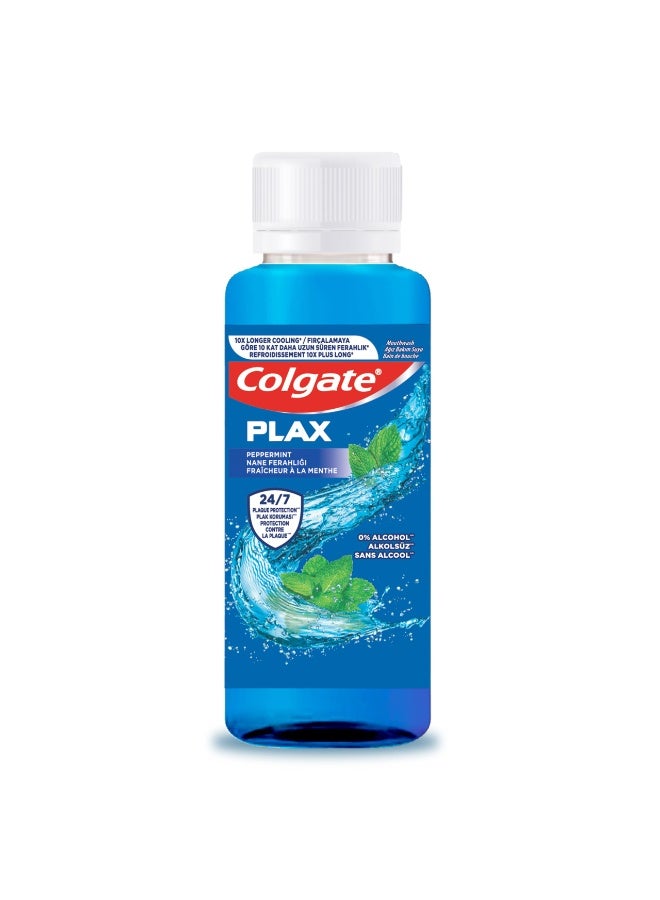 كولجيت غسول الفم كولجيت بلاكس بنكهة النعناع، ​​خالٍ من الكحول، حماية من البلاك على مدار الساعة، انتعاش يدوم طويلاً - Image 1