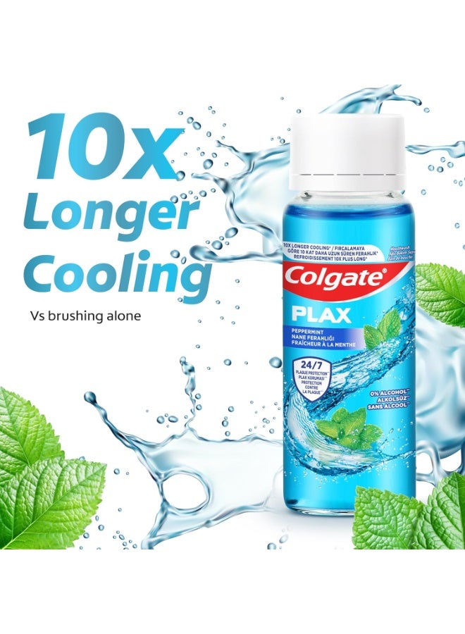 كولجيت غسول الفم كولجيت بلاكس بنكهة النعناع، ​​خالٍ من الكحول، حماية من البلاك على مدار الساعة، انتعاش يدوم طويلاً - Image 2