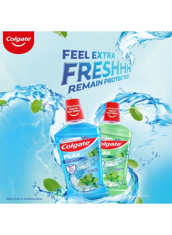 كولجيت غسول الفم كولجيت بلاكس بنكهة النعناع، ​​خالٍ من الكحول، حماية من البلاك على مدار الساعة، انتعاش يدوم طويلاً - Image 4