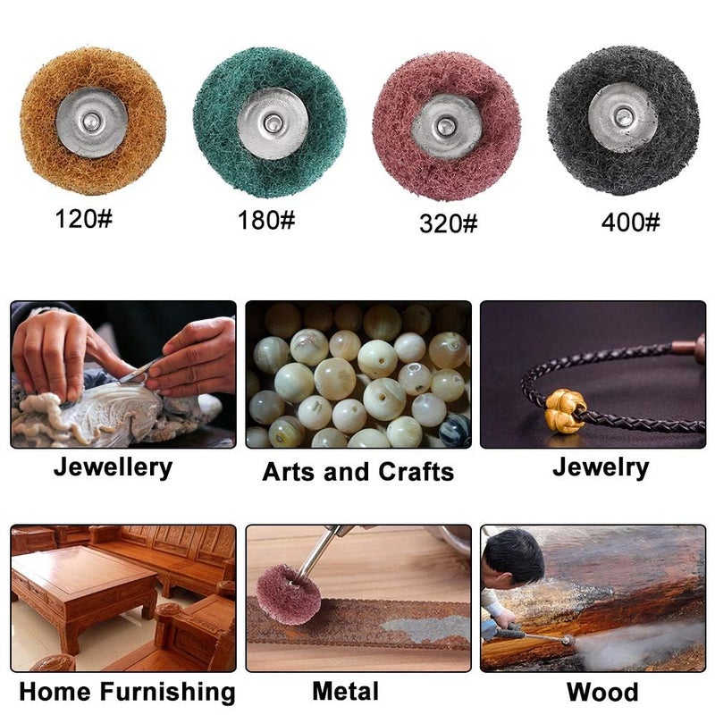 Rocaris 40 Pack 1 inch Abrasive Wheel Buffing Polishing Wheel Set for Rotary Tool - with 1/8" Shank (25mm) - Image 3