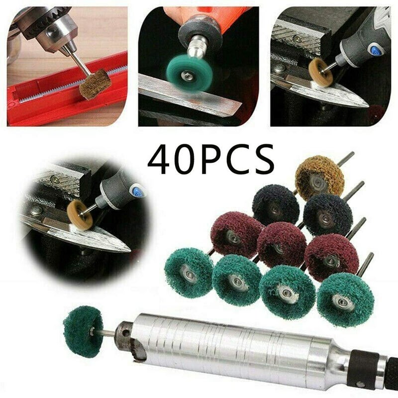 Rocaris 40 Pack 1 inch Abrasive Wheel Buffing Polishing Wheel Set for Rotary Tool - with 1/8" Shank (25mm) - Image 5