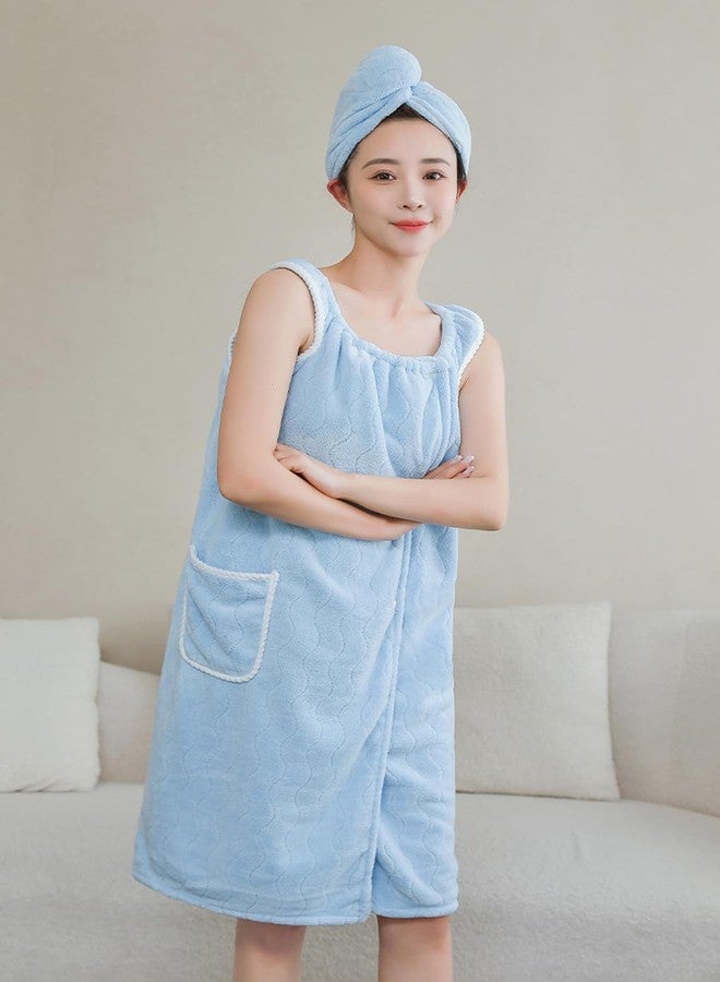 PURFUN Off Shoulder Wearable Bath Towel Wrap Women Water Absorbent Beach Spa Gym Bathrobes Slip Dress Bathroom Towel Bathing Shower Cover Up Tube Dress Nightwear Sleepdress Sleeping Robe - Image 3