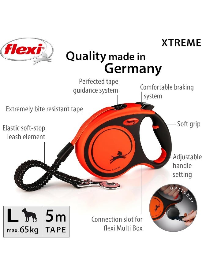 Flexi Xtreme Tape Leash 5m Black/Orange Large - Image 2