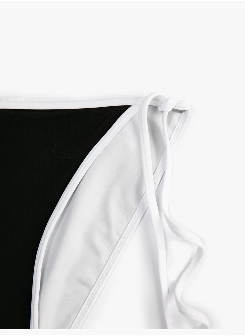 KOTON Basic Tie Detail Regular Waist Bikini Bottom