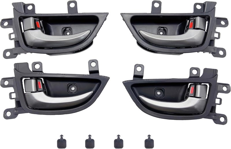 Cheriezing Interior Door Handle Set for 2011-2016 Hyundai Elantra Sedan - Black and Silver - Image 1