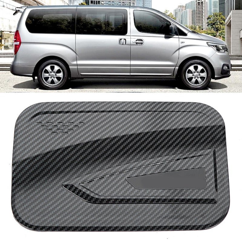 Starex Car Modification Fuel Tank Cap Cover Smooth Glossy Carbon Fiber Pattern - Scratch Prevention Self-Adhesive Design - Durable ABS Plastic Trim for HYUNDAI GRAND STAREX H1 2019 - Image 5