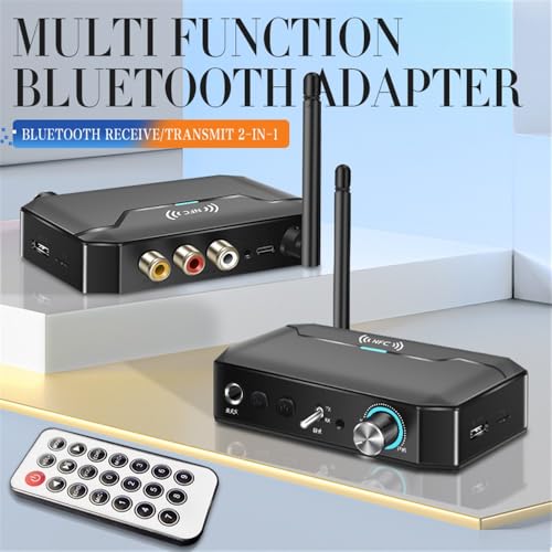 Microware T300 NFC Bluetooth Receiver Transmitter 5.3 Stereo AUX 3.5mm Jack RCA Handsfree Call Mic Wireless Music Audio Adapter TF/USB for PC TV - Image 3