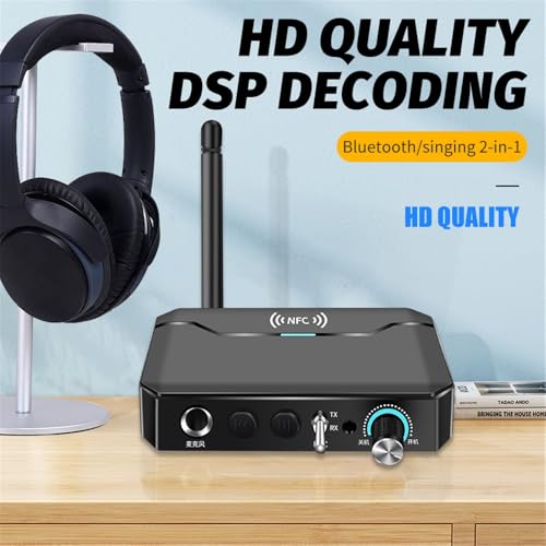 Microware T300 NFC Bluetooth Receiver Transmitter 5.3 Stereo AUX 3.5mm Jack RCA Handsfree Call Mic Wireless Music Audio Adapter TF/USB for PC TV - Image 5