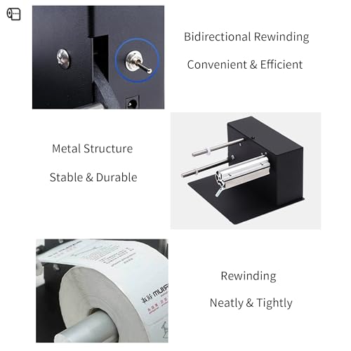 AIWFL Automatic Label Rewinder Rewinding Machine Speed 1-8 inch/s Automatic Label Rewinder Two-Way Rewinding 180mm Label Roller Machine Synchronize with Printer (R3) - Image 5