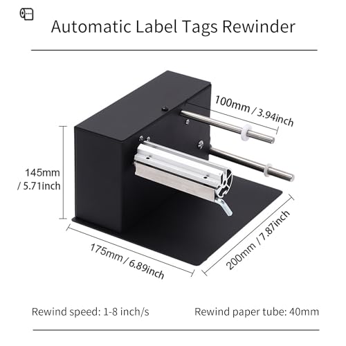 AIWFL Automatic Label Rewinder Rewinding Machine Speed 1-8 inch/s Automatic Label Rewinder Two-Way Rewinding 180mm Label Roller Machine Synchronize with Printer (R3) - Image 3