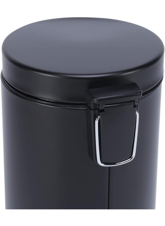 Generic Stainless Steel Black Trash Bin with Pedal (12L)Black  - Image 5
