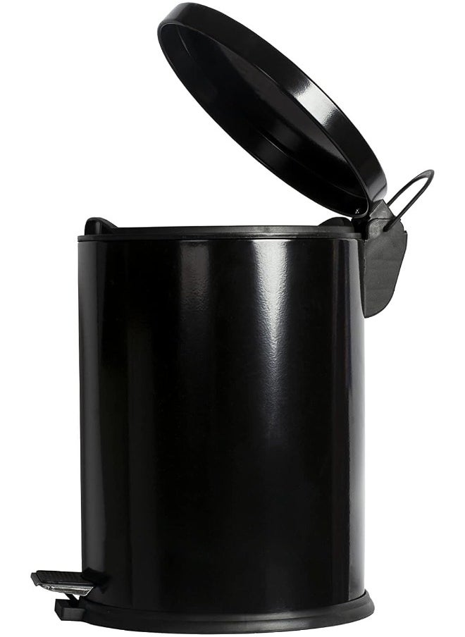 Generic Stainless Steel Black Trash Bin with Pedal (12L)Black  - Image 2