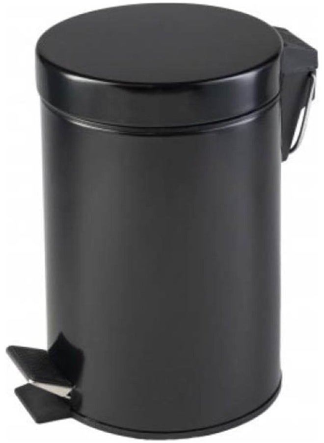 Generic Stainless Steel Black Trash Bin with Pedal (12L)Black  - Image 3