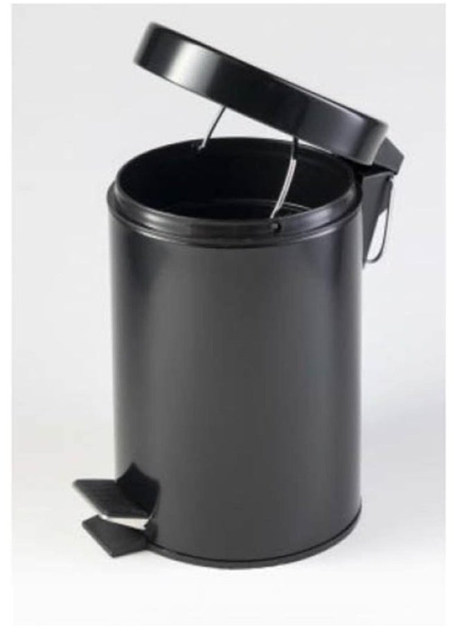 Generic Stainless Steel Black Trash Bin with Pedal (12L)Black  - Image 4