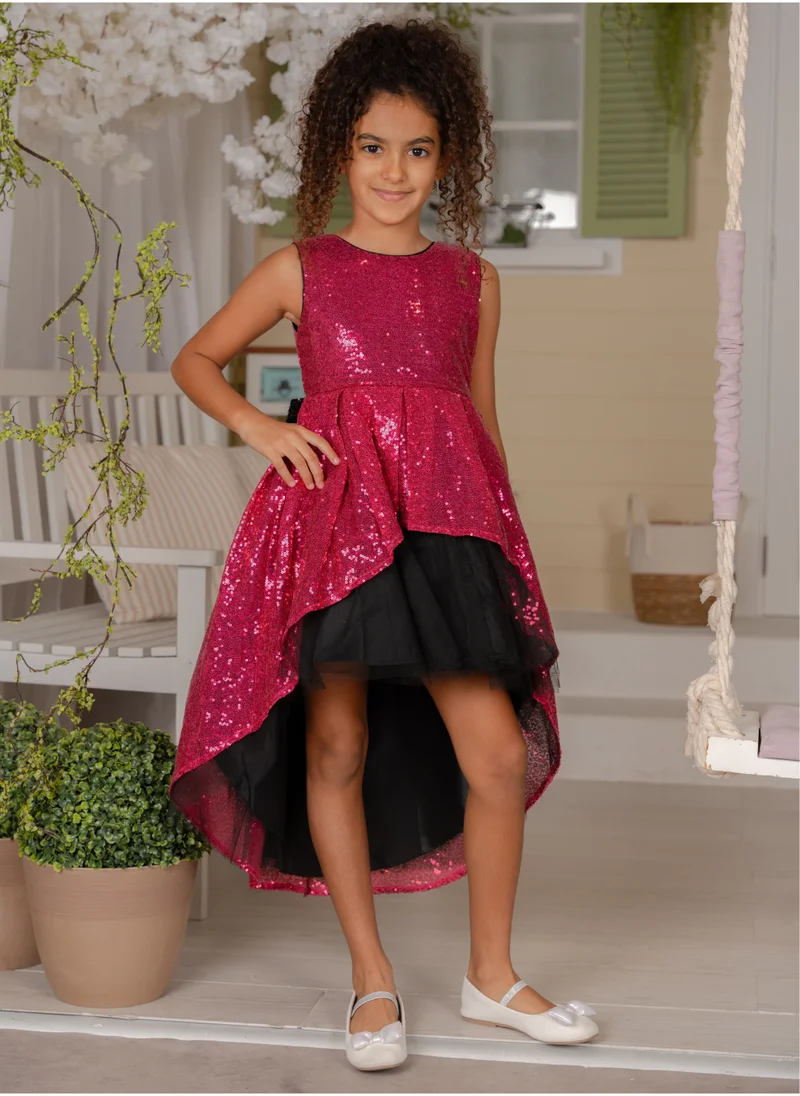 دىدانيالا D' Daniela - Cyra Red Sparkle Dress with Bow