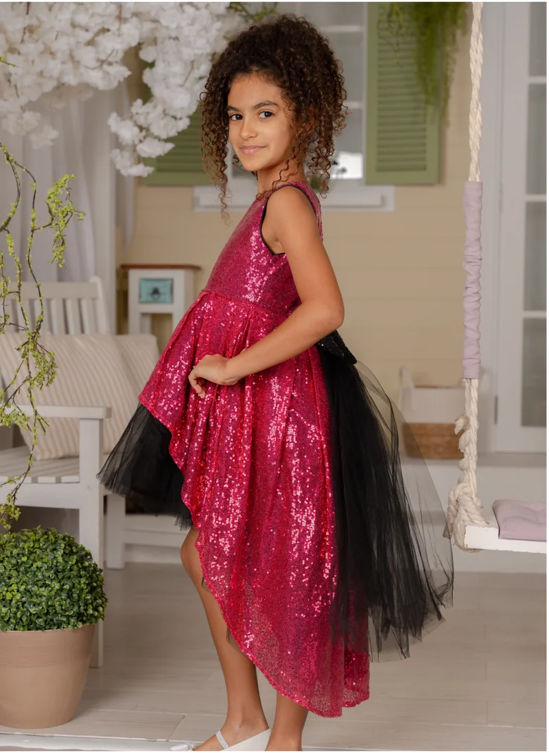 دىدانيالا D' Daniela - Cyra Red Sparkle Dress with Bow