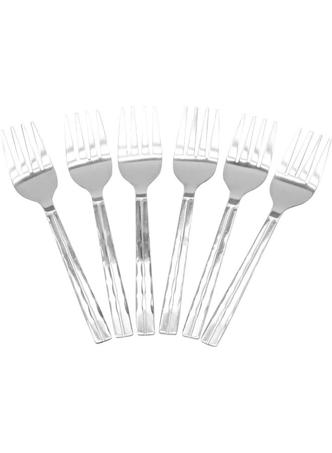 Raj Symphoney Tea Fork 6 Pieces Set, 18.5 cm Silver - Image 1