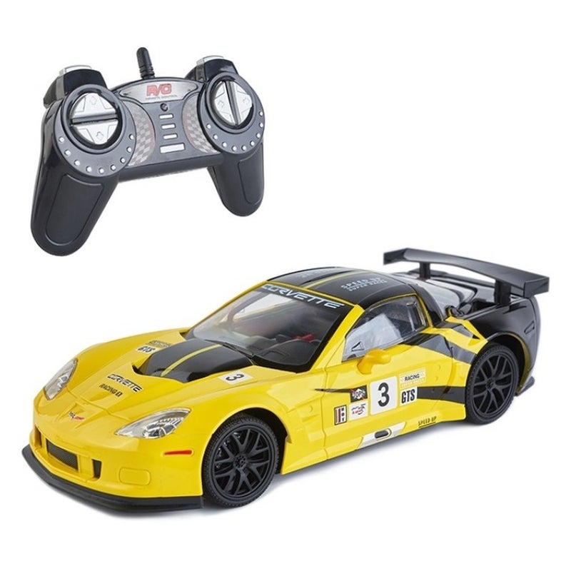 Chevorolet Corvette C6R 1/18 with Remote Control - Yellow - 866-1809 - Image 1