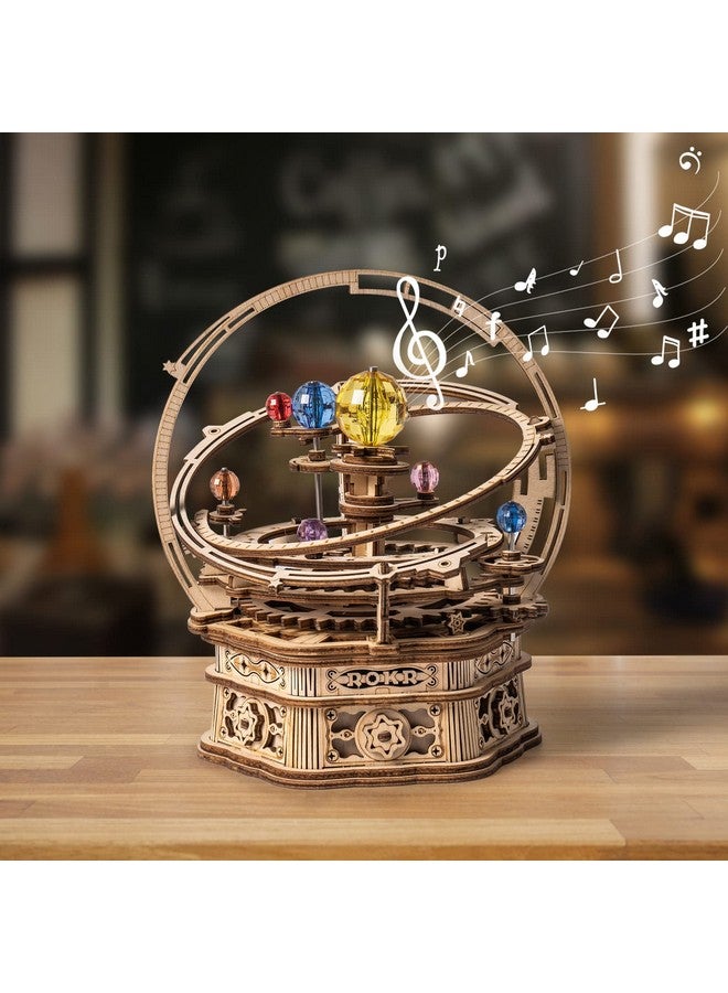 ROKR 3D Wooden Puzzles for Adults Mechanical Music Box-Starry Night, DIY Rotating Music Box Model Building Kits for Teens, DIY Crafts/Hobbies/Gifts Desk Decor for Boys Ages 14+ (Starry Night) - Image 1