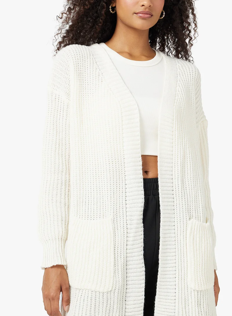 Ginger Longline Kniited Cardigan with Pockets