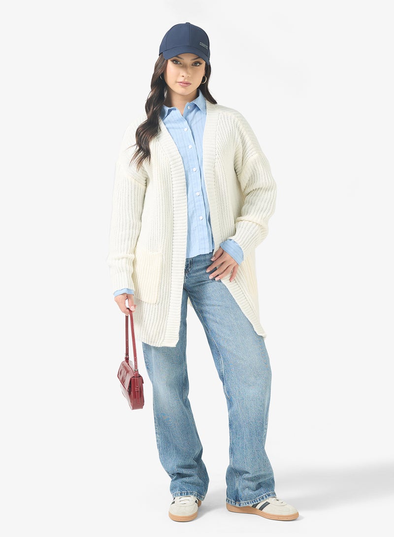 Ginger Longline Kniited Cardigan with Pockets - Image 4