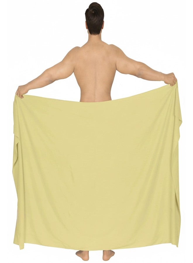LA LEELA Men's Casual Vacation Pareo Sarong Wrap One Size Corn Plain - Image 5