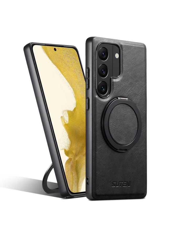 Suteni Case For Samsung Galaxy S22 5G G3 Oil Wax 360 Rotation Holder MagSafe Back Phone Case - Image 1