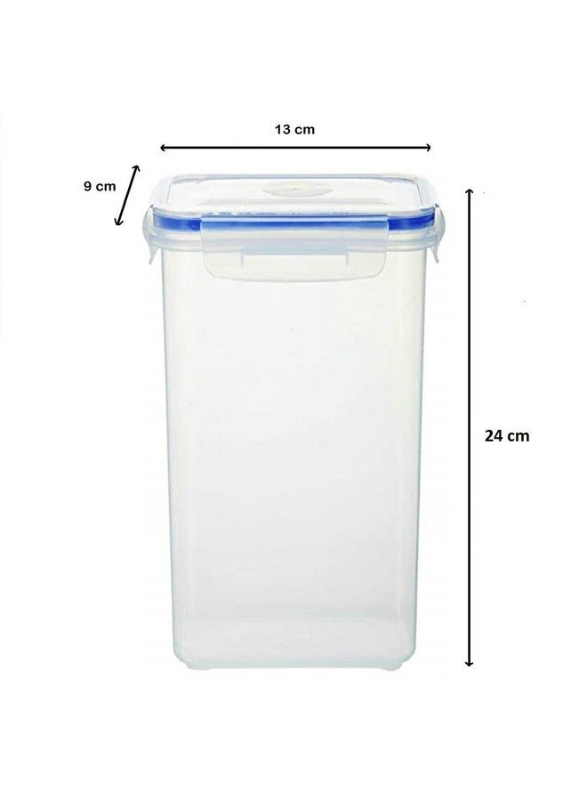 ENTITY Airtight Plastic Storage Container Set for Kitchen Storage - 2100ml Containers | Unbreakable & Air-Tight Design | BPA Free Container (Pack of 6) - Transparent - Image 2
