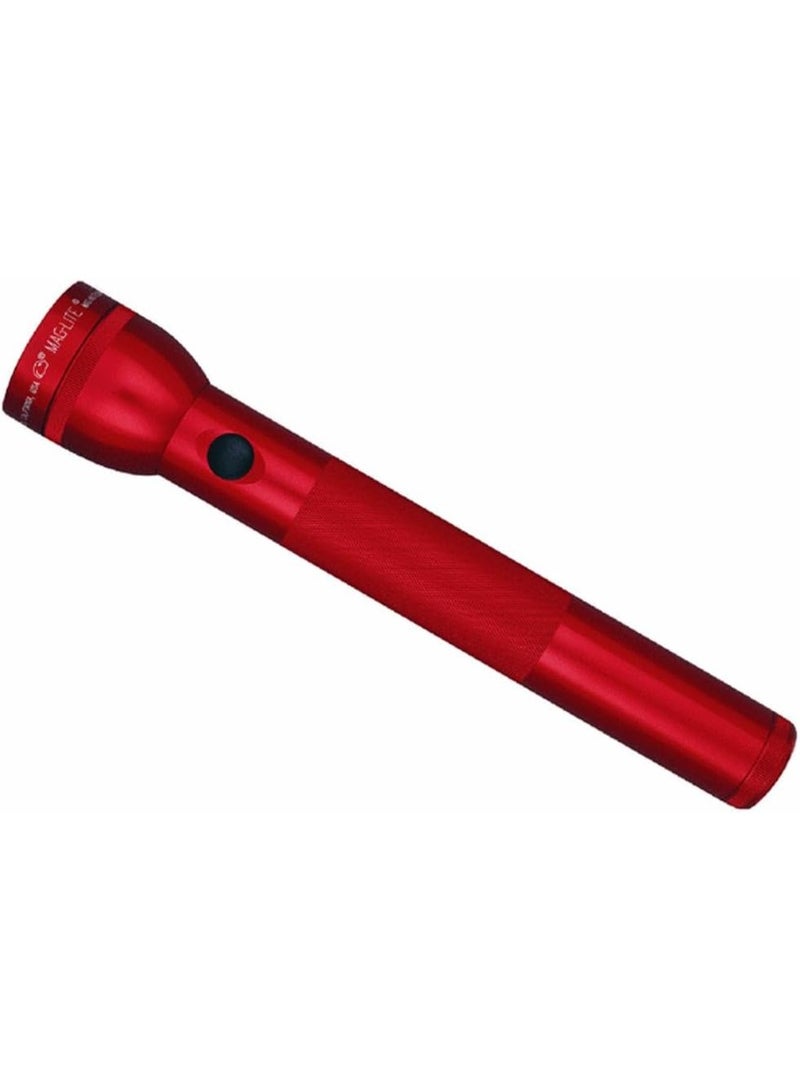 MAGLITE Maglite Heavy-Duty Incandescent 3-Cell D Flashlight, Red 