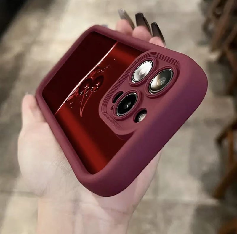 Apple iPhone 14 Pro Max Phone Case, TPU Shockproof, Stylish and Creative Wine Red Color Block Cherry Drop-Proof Soft Case - Image 3