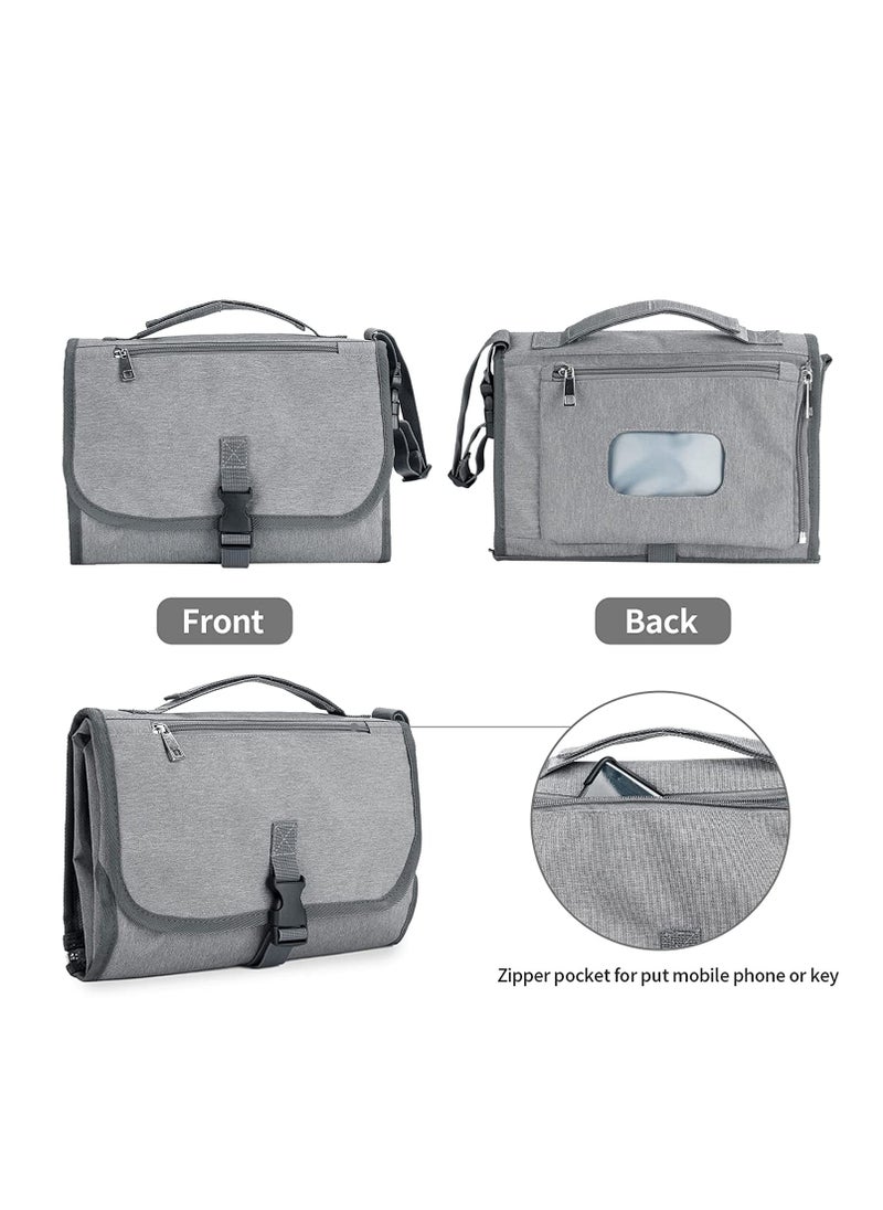 SYOSI Baby Changing Pad Multifunctional Newborn Bag with Wipes Pocket Waterproof Portable Travel Infant Changing Diaper Mat Compact Diaper Changing Mat Kit for Mom Dad Baby Shower Gifts  - Image 3