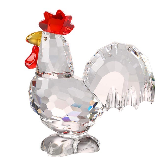 CRYSTAL ROOSTER ANIMAL COLLECTIBLE CUTE FIGURINE GIFT ORNAMENT HOME DECOR WHITE