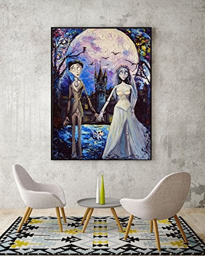 Uhomate Corpse Bride Victor and Emily Wall Decor Vincent Van Gogh Starry Night Posters Home Canvas Wall Art Print Nursery Decor Living Room Wall Decor A087 (11X14) - Image 2