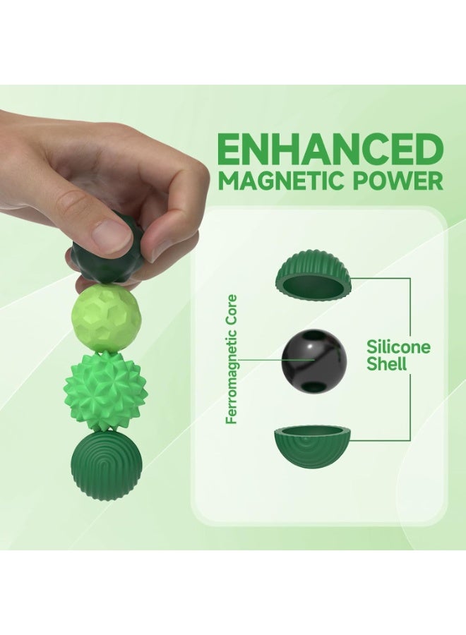 Soofam Magnetic Fidget Toys, 8PCS Attraction Stress Balls, with Silicone Shell for Adults, Calm Restless Hands and Anxious Mind, Silicone Roller Magnet Sensory Balls Adults (Green) - Image 3