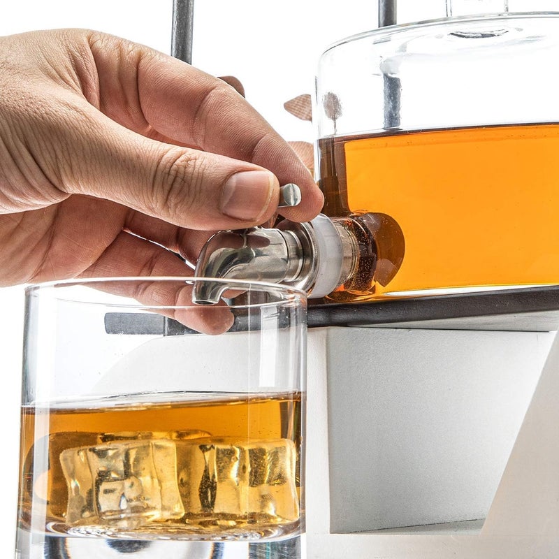 Riderev Riderev Golf Decanter Whiskey Decanter and 2 Whiskey Glasses - Car Shaped, Golf Gifts for Both Men & Women, Golf Accessories, Golfer Gifts, Based on A Replica Golf Cart (850ml Decanter)  - Image 4