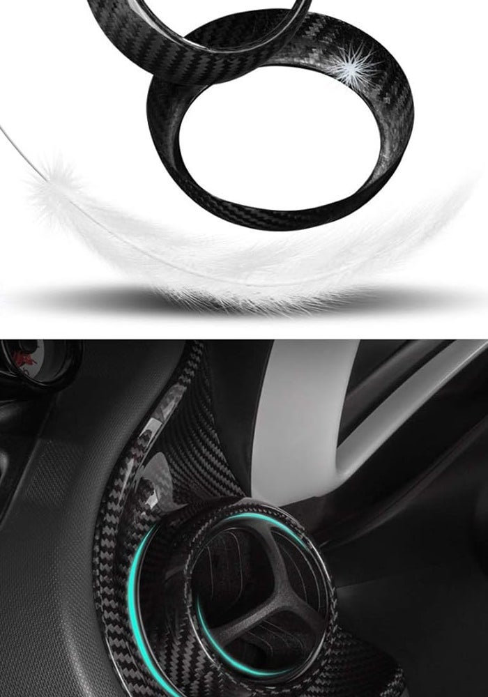 QASULER Carbon Fiber Air Vent Decoration Trim - Image 5